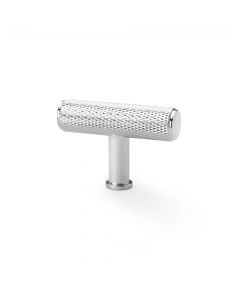 Meubelknop Knurled 'Crispin' T-vorm - Gepolijst chroom - 55mm