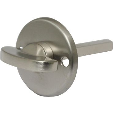 Rozet Wc binnenzijde 51mm rond met knop tbv patentbouten per stuk Rvs geborsteld