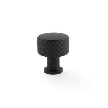 Meubelknop Knurled 'Lucia' - Mat zwart - Ø29mm