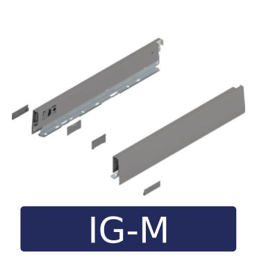 MERIVOBOX zijkant - set N-hoogte, R+L, 550mm Kleur: indium grijs